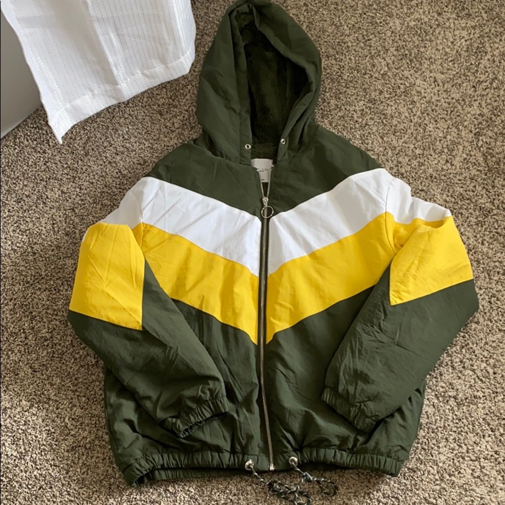 Green and yellow coat